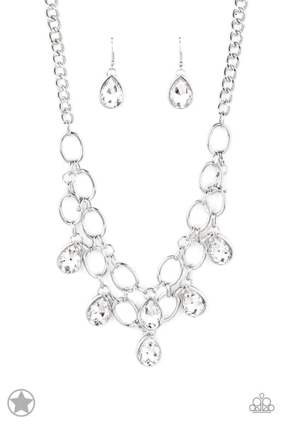 Show-Stopping Shimmer - White-silver chain-necklace-paparazzi