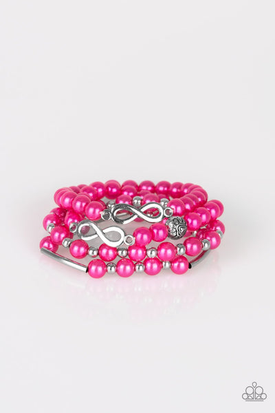 Limitless Luxury - Pink pearls-bracelet-paparazzi