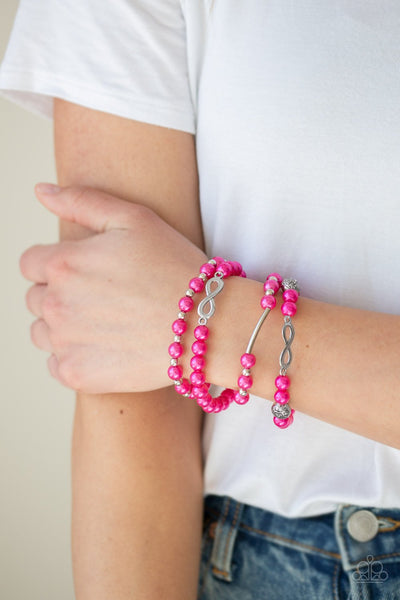 Limitless Luxury - Pink pearls-bracelet-paparazzi