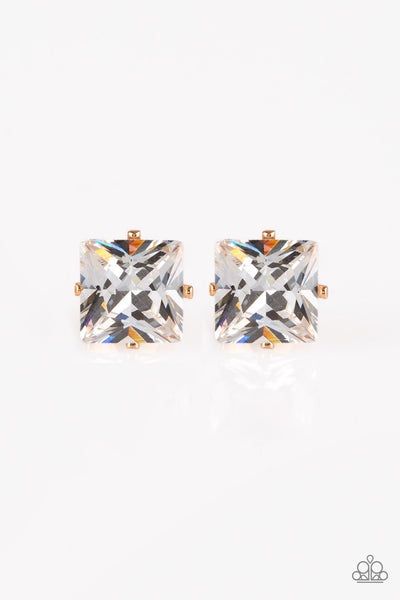 Prima Donna Drama - White Earring- Post - Paparazzi