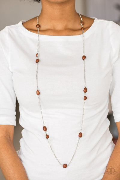 Pacific Piers - Brown Necklace - Paparazzi