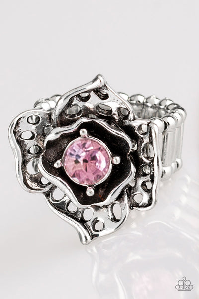 Glowing Gardens - Pink Ring - Paparazzi