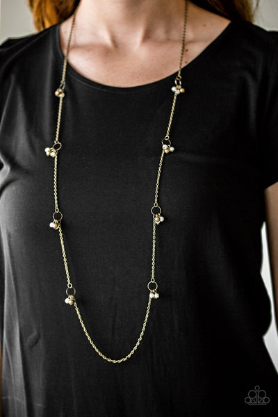 House Party Posh - Brass Necklace - Paparazzi