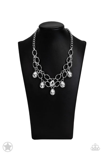 Show-Stopping Shimmer - White-silver chain-necklace-paparazzi