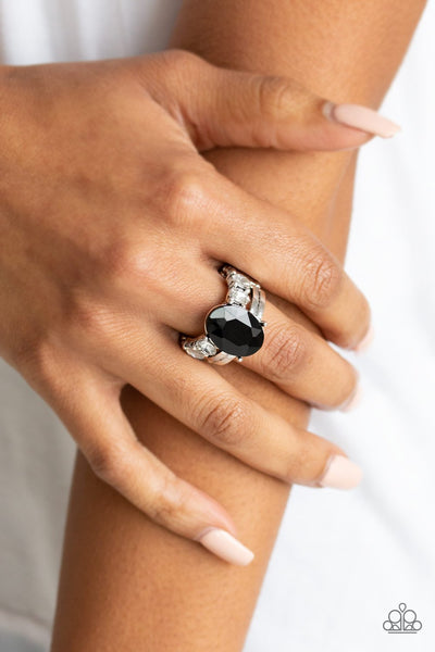 Shine Bright Like A Diamond - Black Ring - Paparazzi