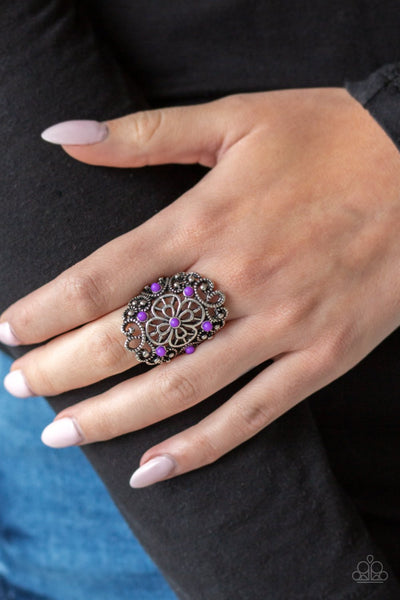 Floral Fancies - Purple Ring - Paparazzi