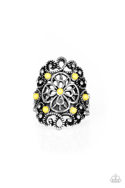Floral Fancies - Yellow Ring - Paparazzi