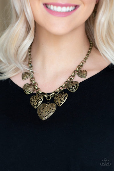 Love Lockets - Brass Necklace - Paparazzi