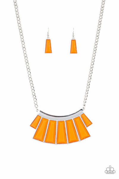 Glamour Goddess - Orange-beads-silver-paparazzi
