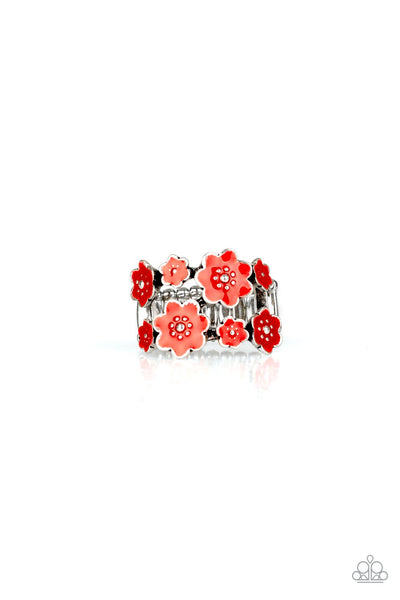 Floral Crowns - Red Ring - Paparazzi