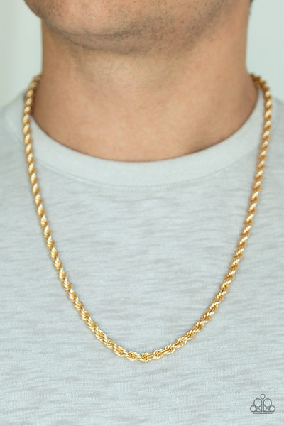 Double Dribble -  Urban Gold Necklace - Men's - Paparazzi