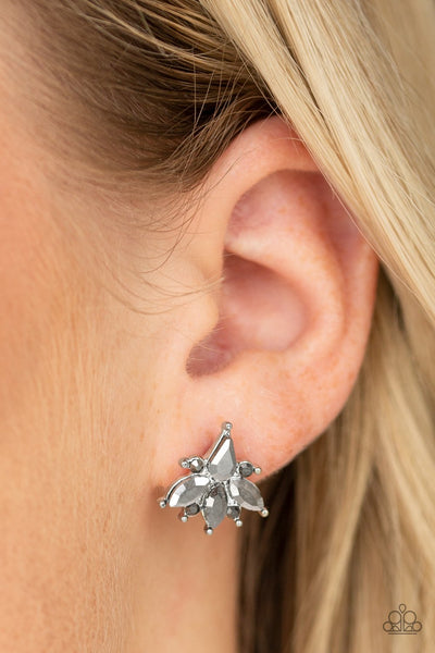 Stellar Sheen - Silver Earring - Paparazzi