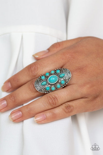 Stone Sunrise - Blue Ring - Paparazzi