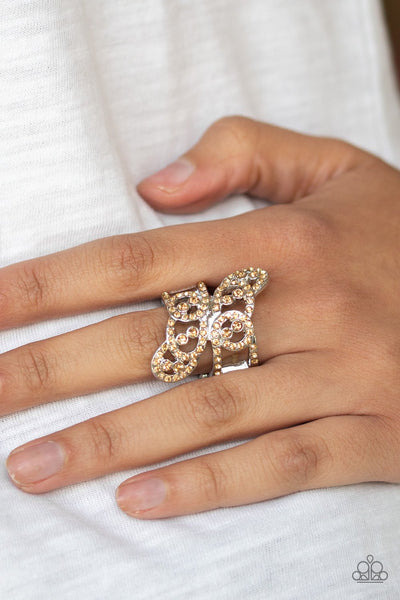 Diamond Dizzy - Brown Ring - Paparazzi