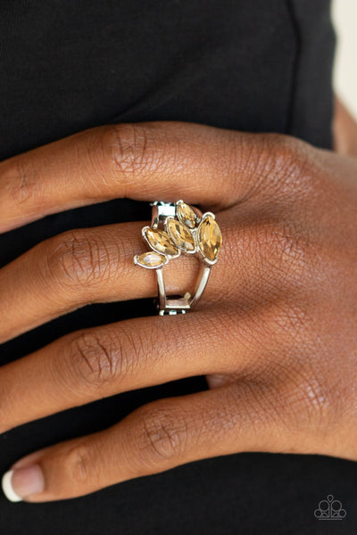Rhinestone Stunner - Brown Ring - Paparazzi