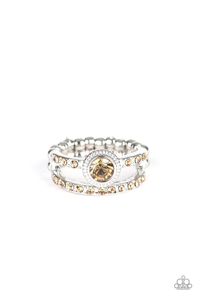 GLOW Me Away - Brown Ring - Paparazzi