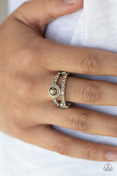 GLOW Me Away - Brown Ring - Paparazzi