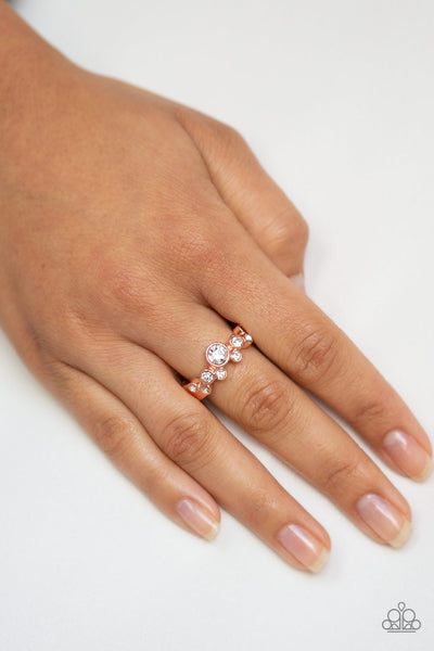 Sparkle Spree - Copper Ring - Paparazzi