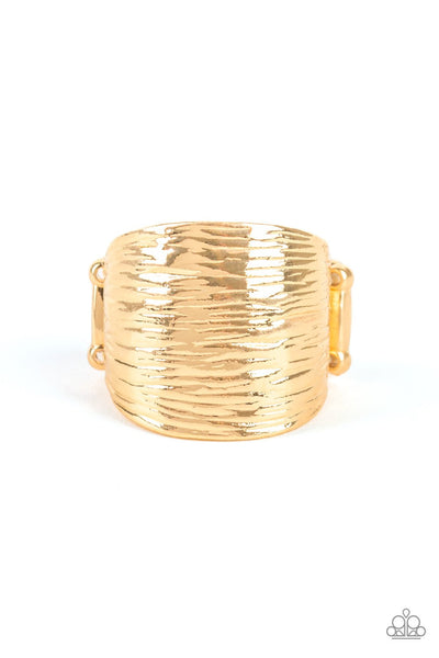 Rippling Rivers - Gold Ring - Paparazzi