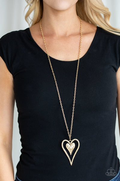 Hardened Hearts - Gold Necklace - Paparazzi