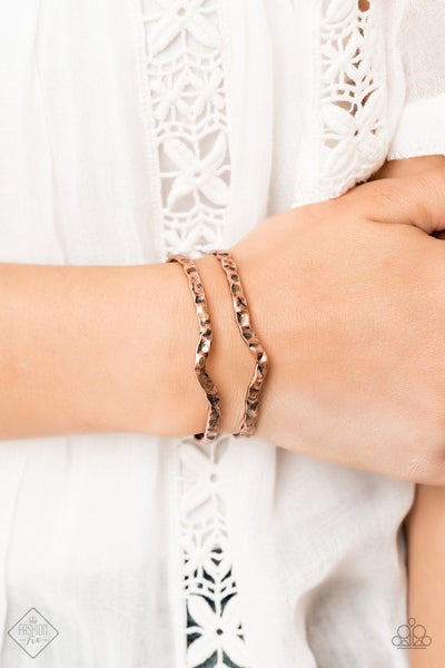 Rustic Ruler-hammered copper-cuff-paparazzi