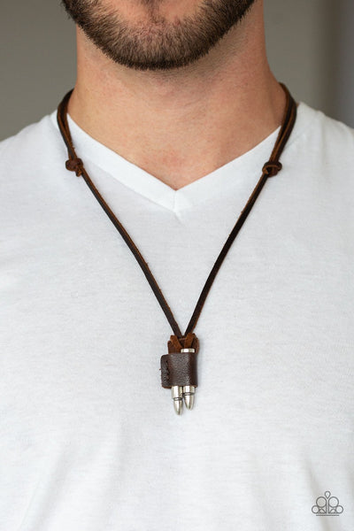 Dodge a Bullet - Urban Brown Necklace - Paparazzi