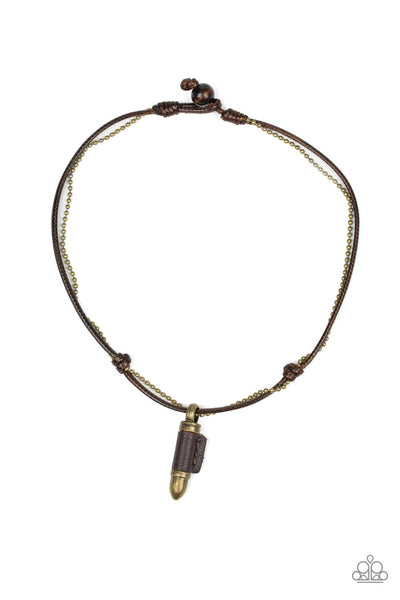 Magic Bullet - Urban Brass Necklace - Paparazzi