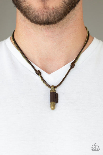 Magic Bullet - Urban Brass Necklace - Paparazzi