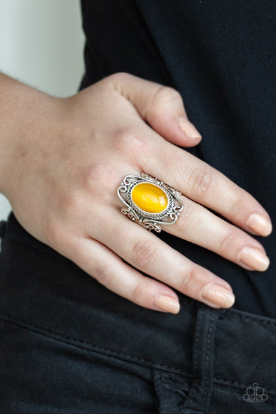 Fairytale Flair - Yellow Ring - Paparazzi