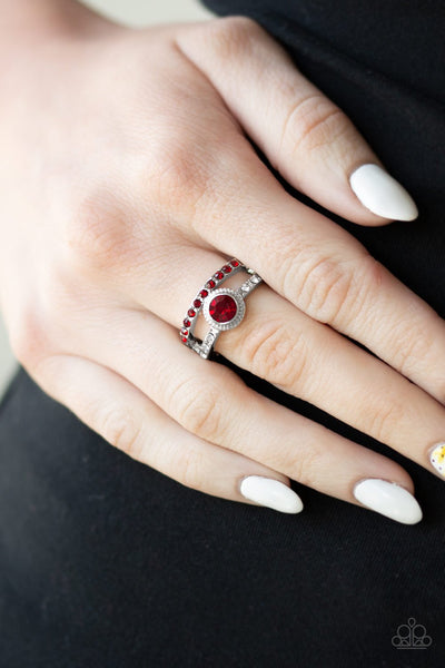 GLOW Me Away - Red Ring - Paparazzi