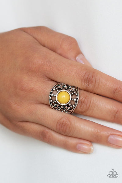 On An Adventure - Yellow Ring - Paparazzi