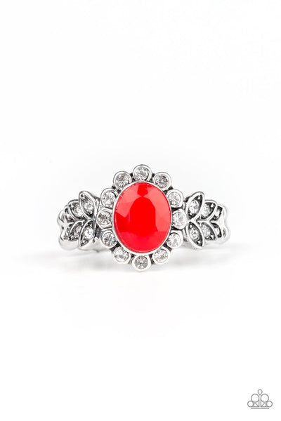 Glitter Garden - Red Ring - Paparazzi