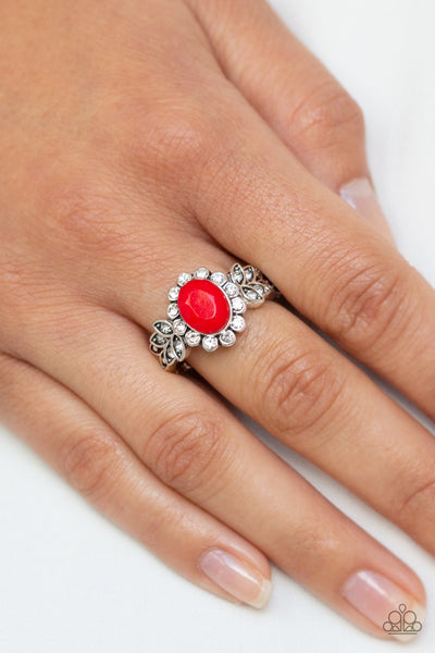 Glitter Garden - Red Ring - Paparazzi