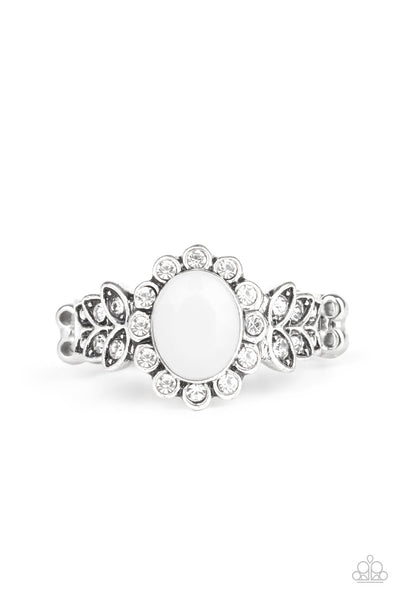Glitter Garden - White Ring - Paparazzi