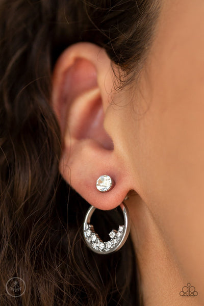Rich Blitz - White Earring - Paparazzi