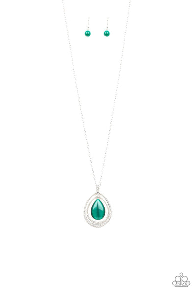 GLOW and Tell - Green Necklace - Paparazzi