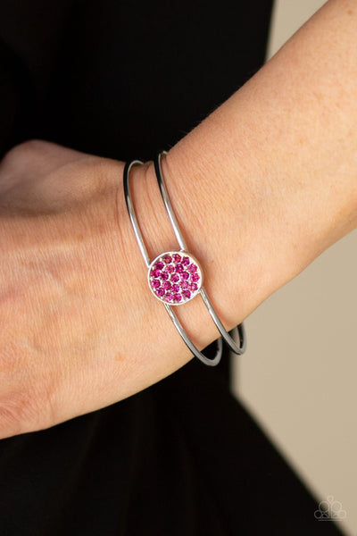 Dial Up The Dazzle - Pink rhinestone-cuff-paparazzi