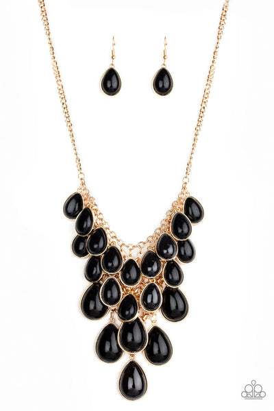 Shop Til You TEARDROP - Black Necklace - Paparazzi