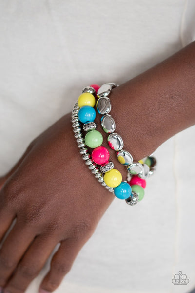 Prismatic Pop - Multi beads-bracelet-paparazzi