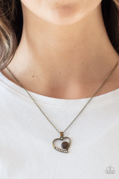 Heart Full of Love - Brass Necklace - Paparazzi