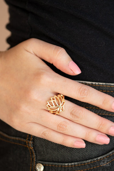 Lotus Lover - Gold Ring - Paparazzi