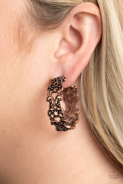 Laurel Wreaths - Copper Earring - Paparazzi