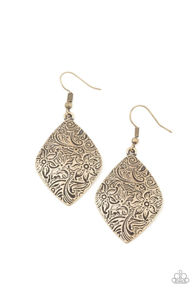 Flauntable Florals - Brass Earring - Paparazzi