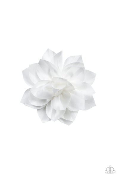 Gala Garden - White Hair Clip -Paparazzi