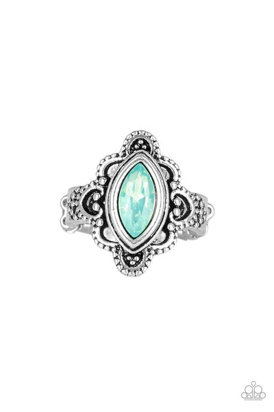 Glass Half-COLORFUL - Green Ring - Paparazzi