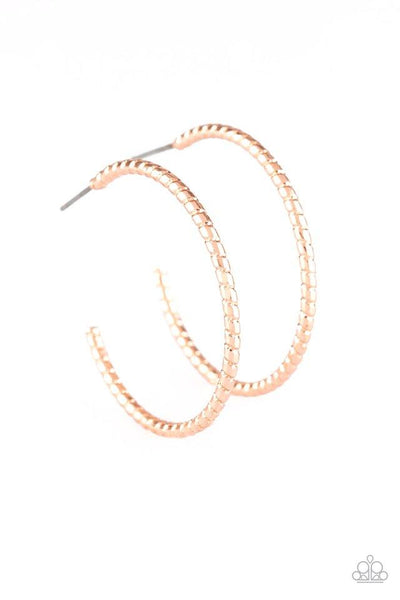 HOOP, Line, and Sinker - Rose Gold Earring - Paparazzi