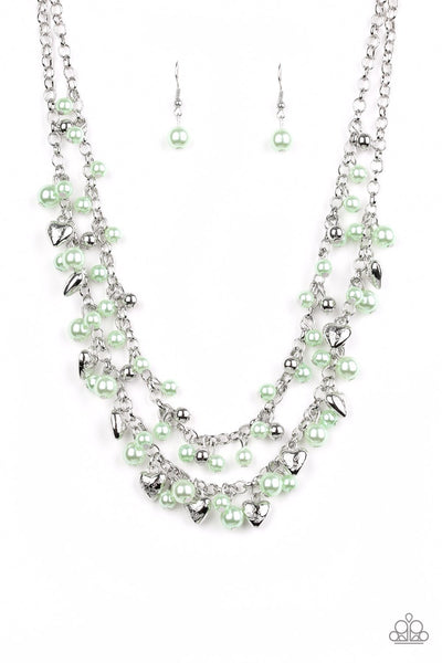 Kindhearted Heart - Green Necklace - Paparazzi