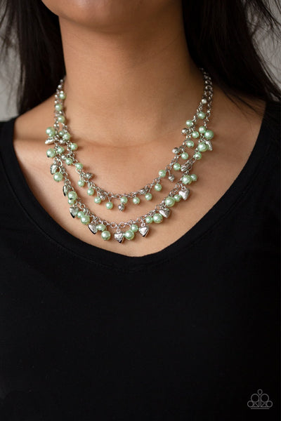 Kindhearted Heart - Green Necklace - Paparazzi