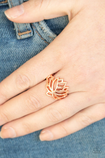 Lotus Lover - Copper Ring - Paparazzi