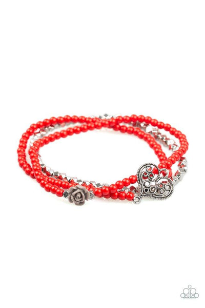 Lovers Loot - Red Bracelet - Paparazzi